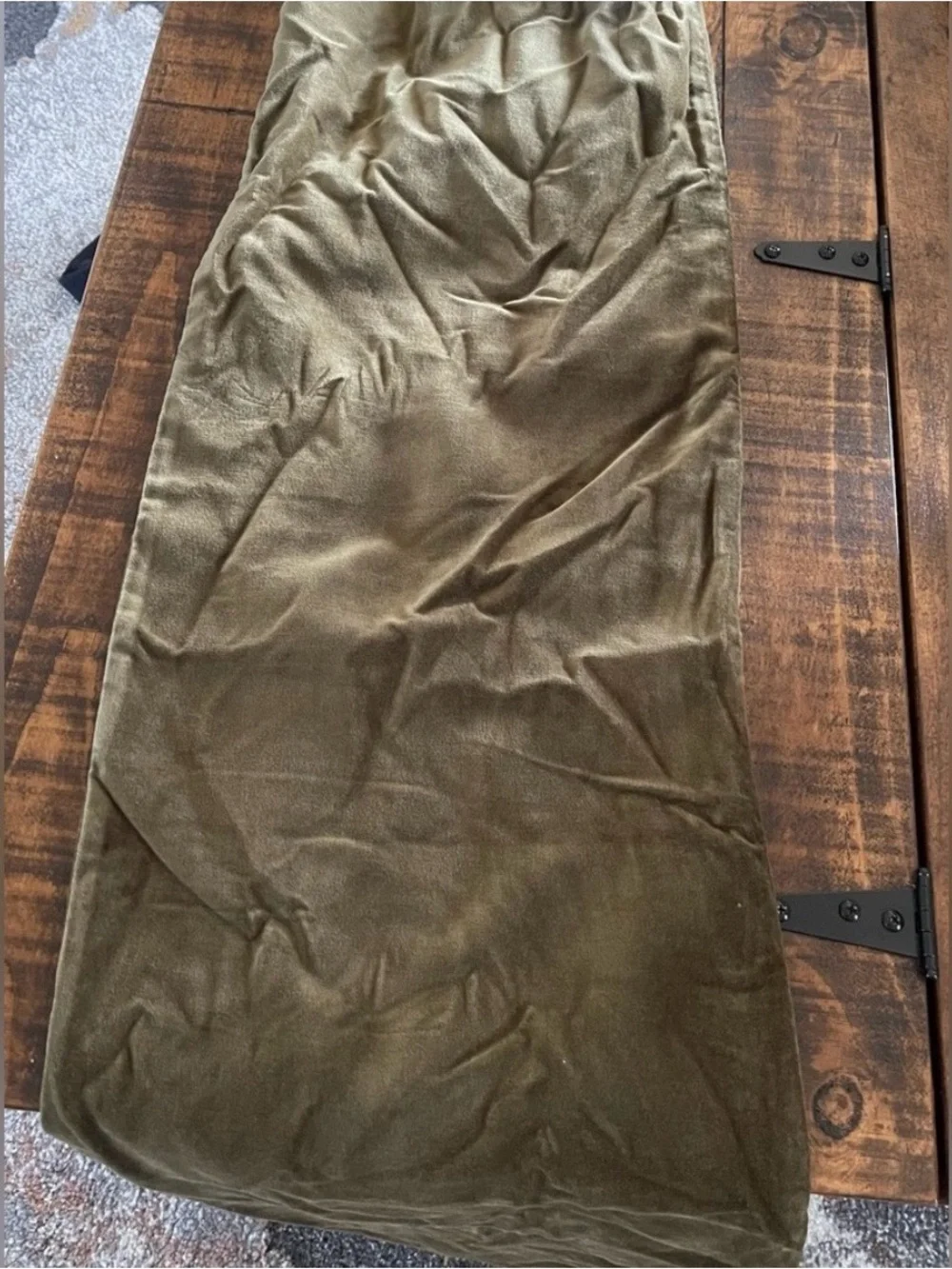 NWOT Quince Cotton Velvet Lumbar Pillow Cover, 12 X 48 (Olive)
